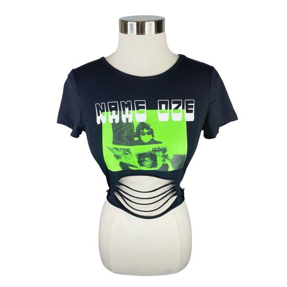 SHEIN Shredded Crop Top - Size Medium - Picture 3 of 5